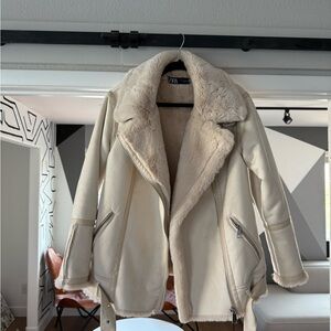 Zara Cream Teddy Jacket